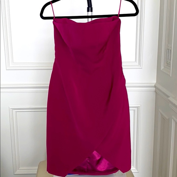 Keepsake Symphonies Magenta Strapless Midi Dress - Picture 4 of 6
